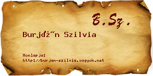 Burján Szilvia névjegykártya