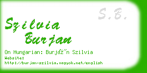 szilvia burjan business card